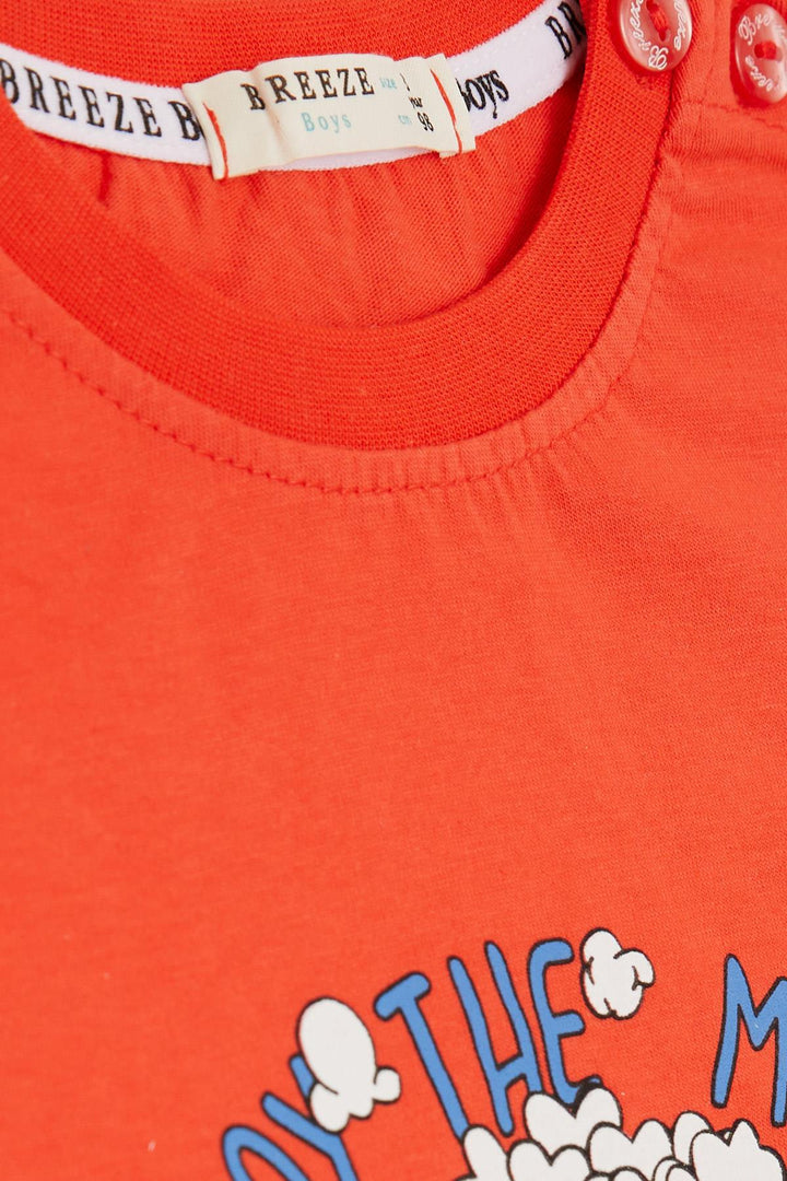 BRE Breeze Girls & Boys Boys T-Shirt with Pop Corn Print, 2-6 Years, Coral - Matosinhos