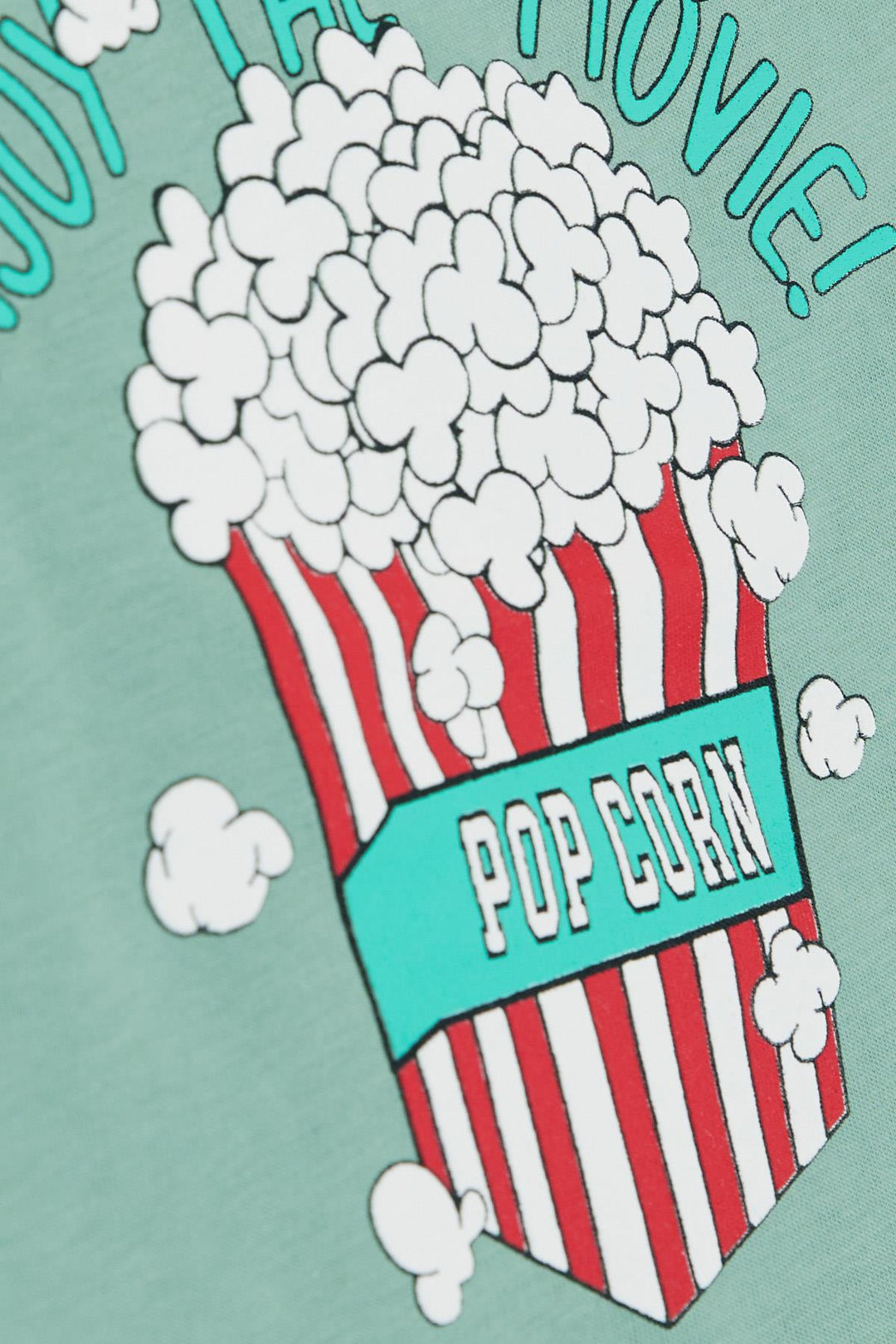 BRE Breeze Girls & Boys Boys T-shirt with Pop Corn Print, 2-6 Years, Mint Green - Nichelino