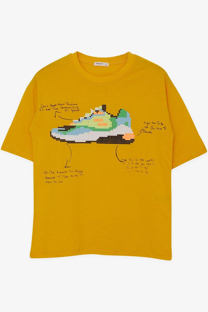 BRE Breeze Boys' T-shirt Colorful Shoe Printed 96 Years, Mustard Yellow - Cape Breton