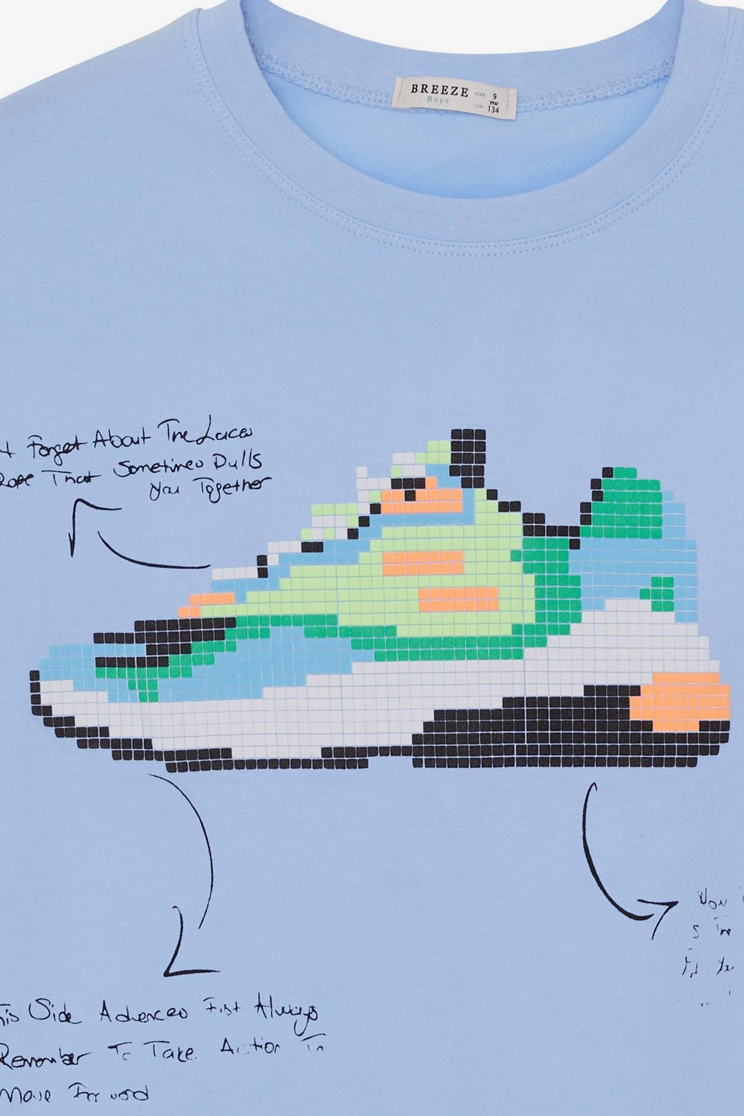 BRE Breeze Boys' T-Shirt Colorful Shoe Printed 96 Years, Light Blue - Ocosingo