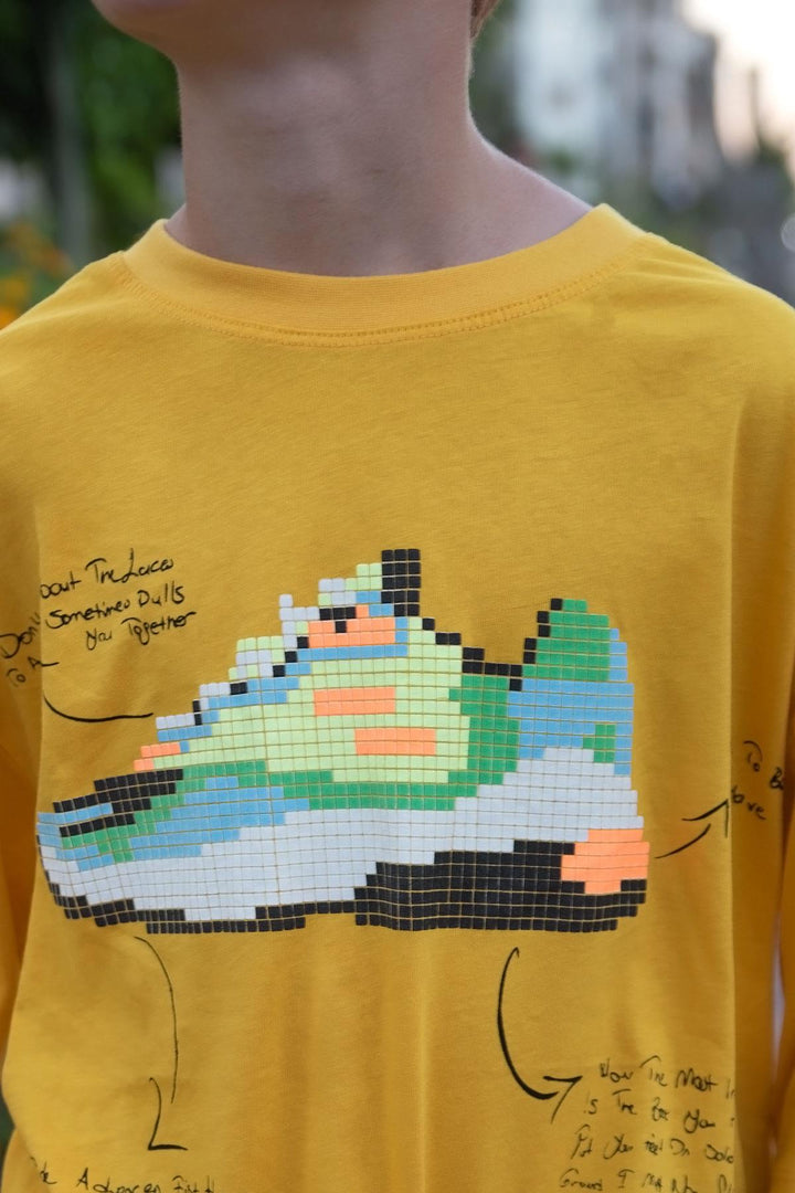 BRE Breeze Boys' T-shirt Colorful Shoe Printed 96 Years, Mustard Yellow - Cape Breton
