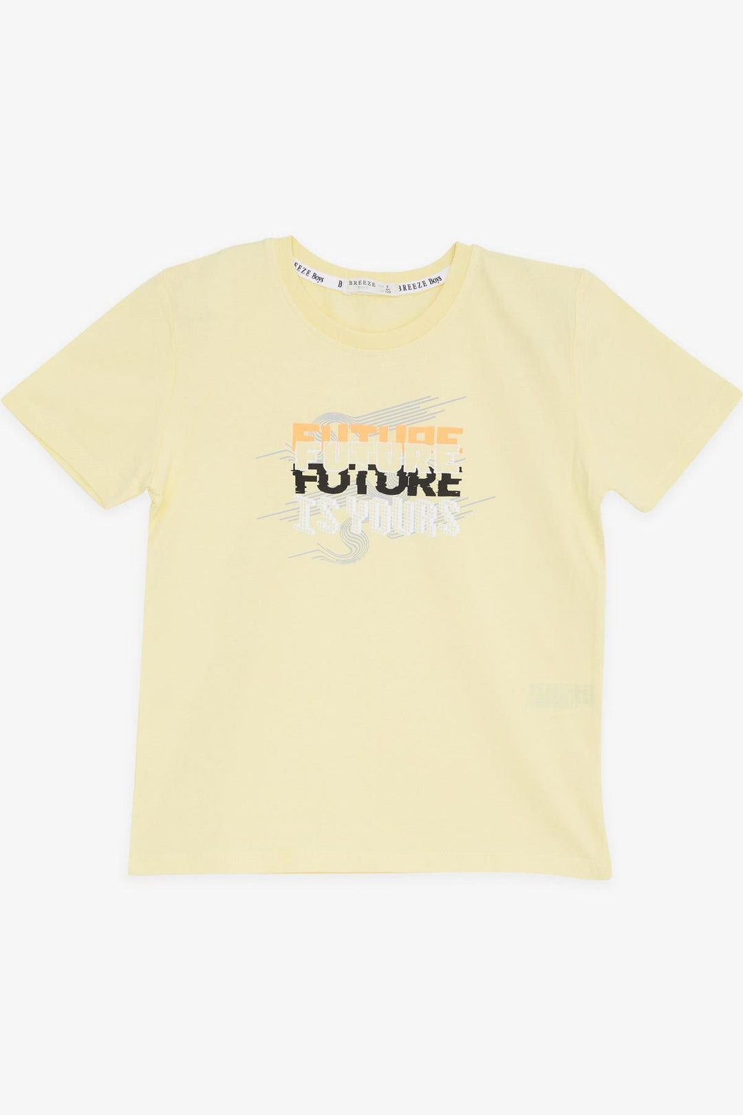 BRE Breeze Girls & Boys Boys T-shirt Colorful Printed with Text, 84 Years, Yellow - Kyle