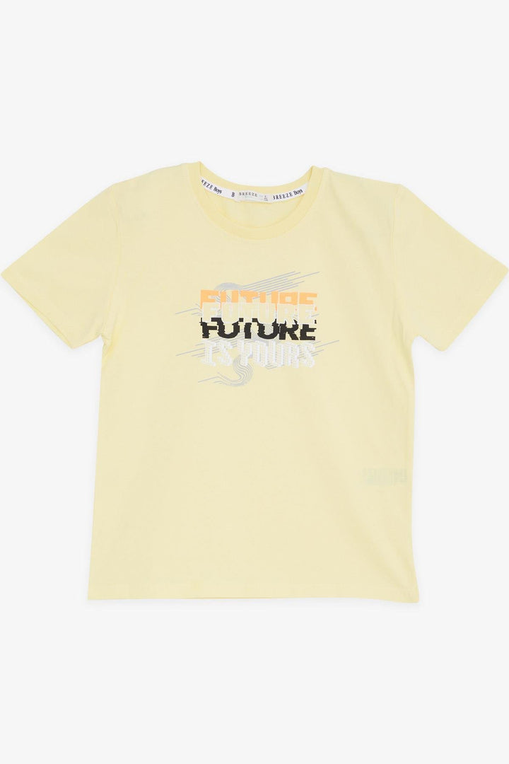 BRE Breeze Girls & Boys Boys T-shirt Colorful Printed with Text, 84 Years, Yellow - Kyle