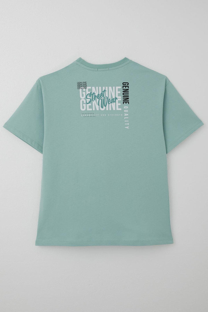 BRE Breeze Erkek Çocuk Tişört Sırt Kısmı Yazı Baskılı 94 Yaş, Su Yeşili - Mooresville