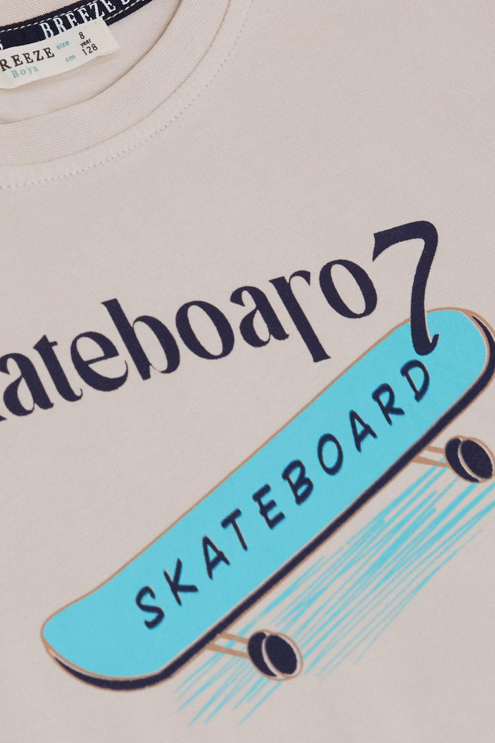 BRE Breeze Boys' T-shirt Skateboard Printed 82 Years, Beige - Chemnitz