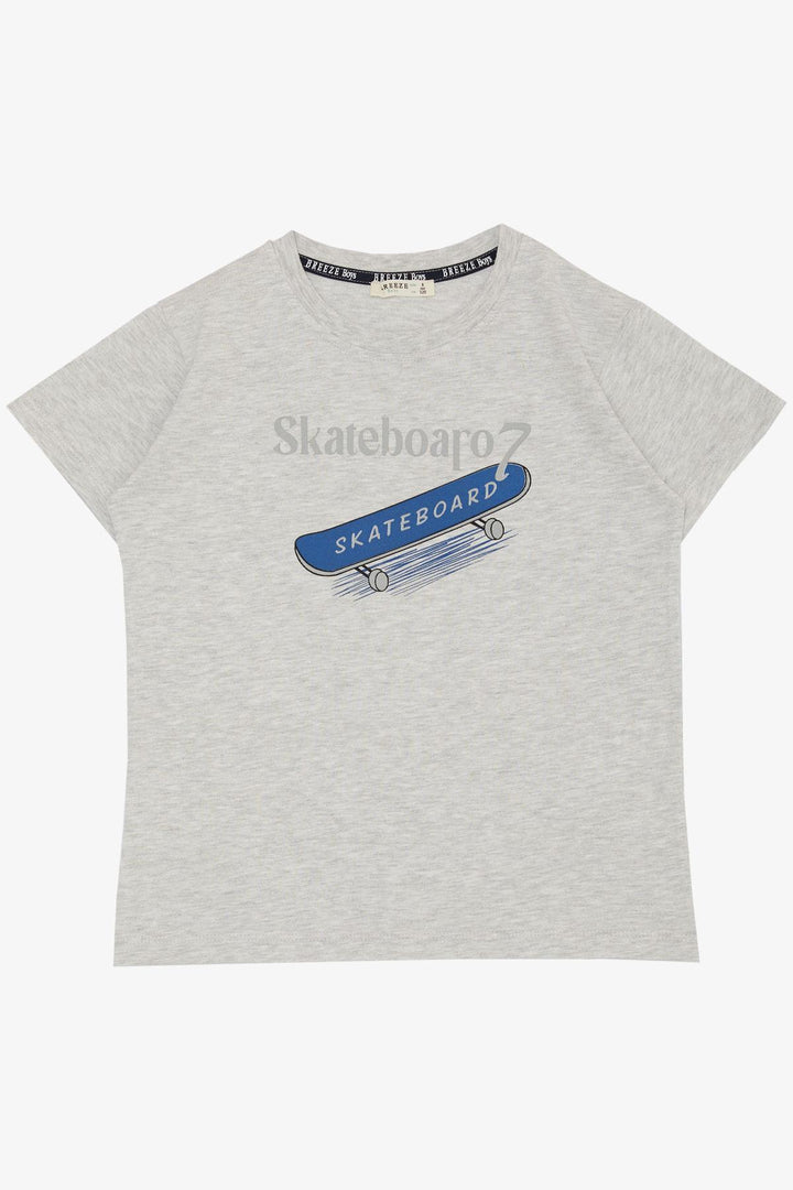 BRE Breeze Boys' T-shirt Skateboard Printed 82 Years, Light Grey Melange - Edmonton
