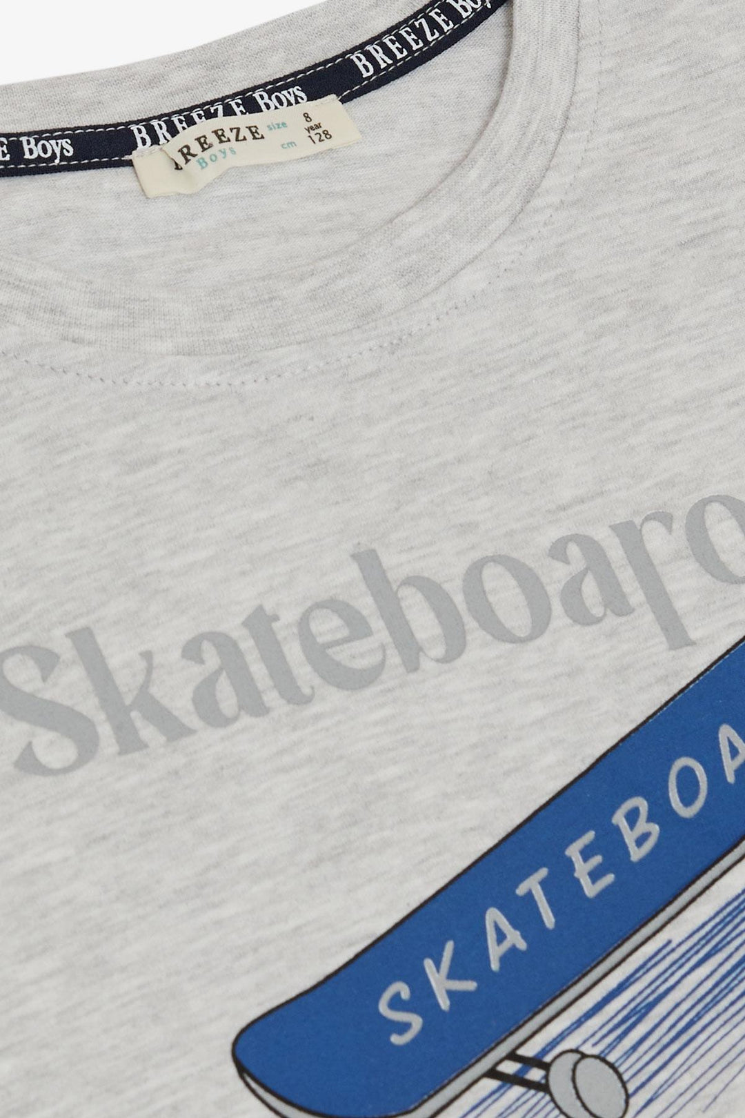 BRE Breeze Boys' T-shirt Skateboard Printed 82 Years, Light Grey Melange - Edmonton