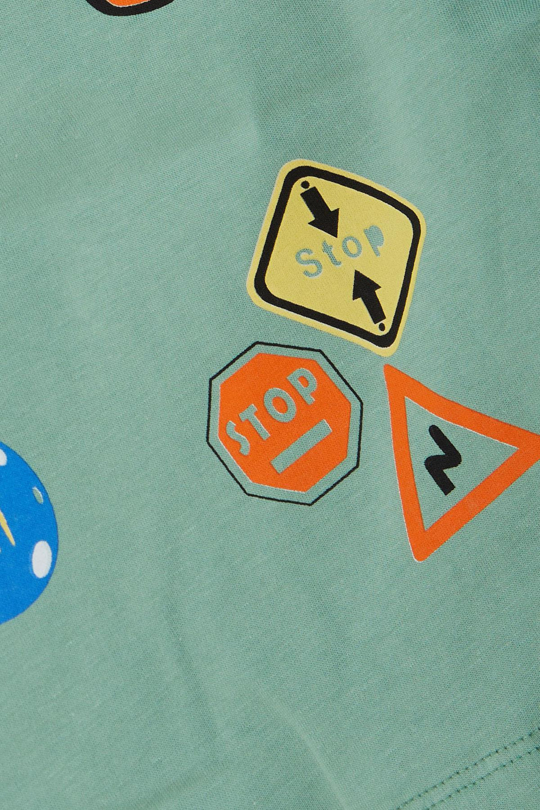 BRE Breeze Boys' T-shirt Slogan Themed Car Printed 2-6 Years, Mint Green - Slavuta