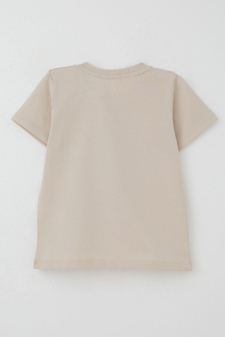 BRE Breeze Boys' T-shirt Surfer Cute Shark Printed 1.5-5 Years, Beige - Bünde