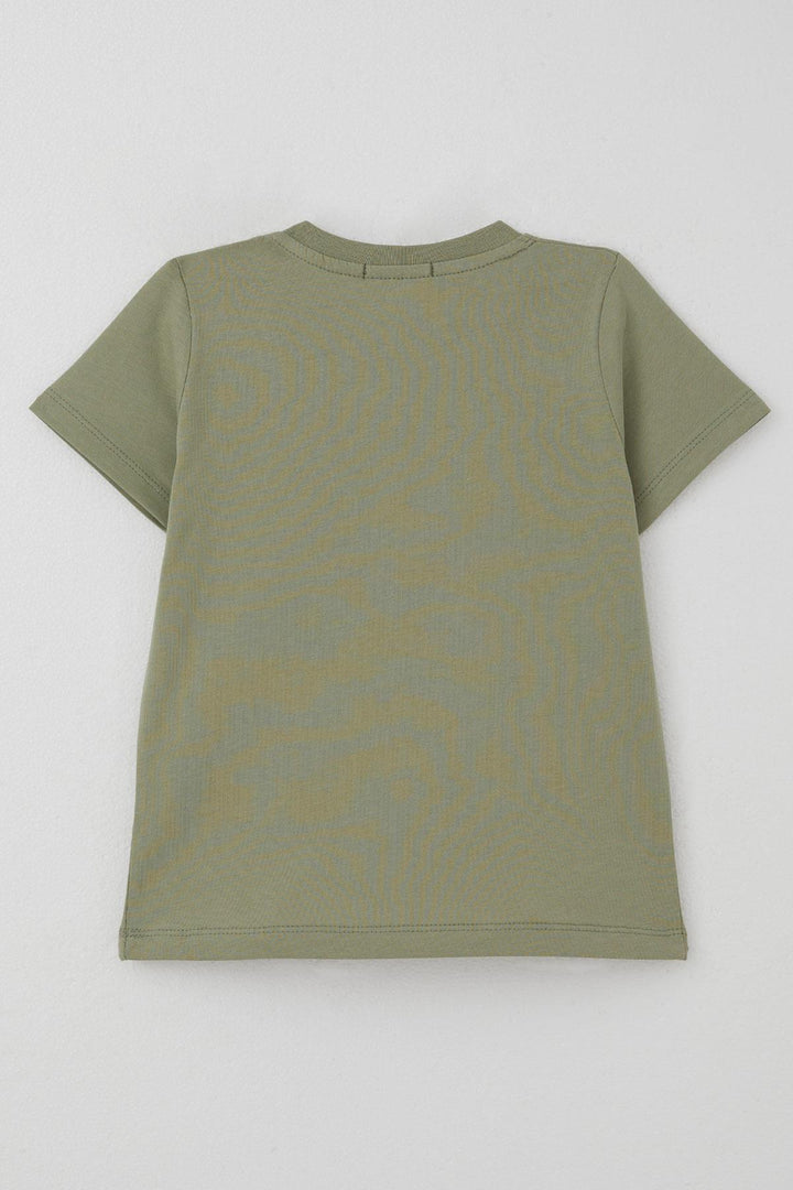 BRE Breeze Boys' T-shirt Surfer Cute Shark Printed 1.5-5 Years, Khaki Green - Bayamón