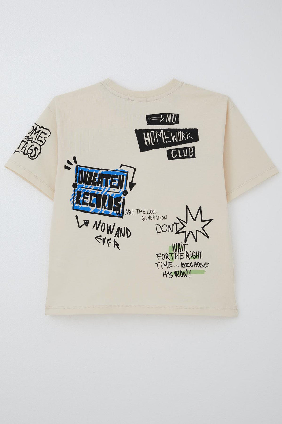 BRE Breeze Boys' T-shirt Technology Themed Printed Text 72 Years, Cream - Carlisle
