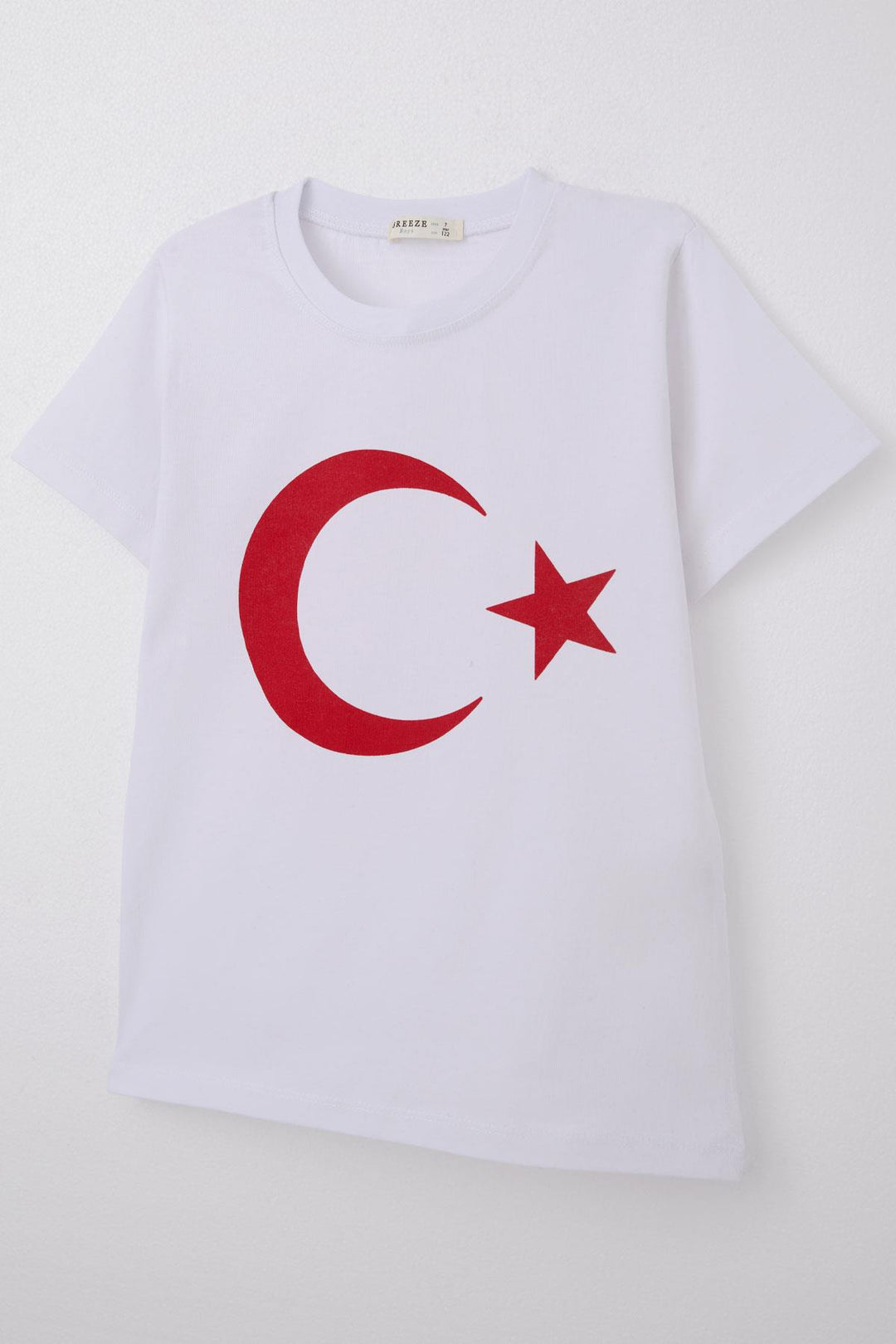 BRE Breeze Boys' T-shirt with Turkish Flag, 44 Years, White - Salt Lake City