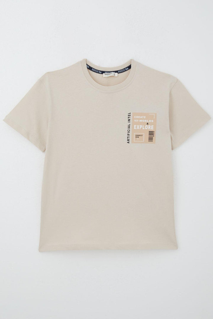 BRE Breeze Boys' T-shirt Webi Discovery Themed 94 Years, Beige - Freising
