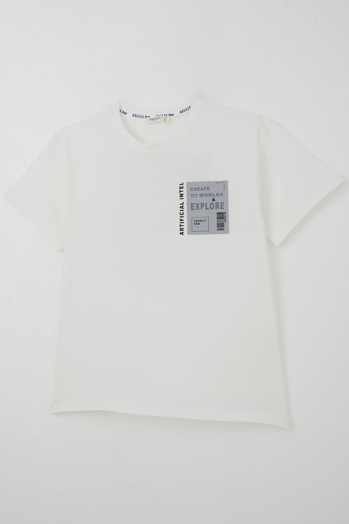 BRE Breeze Boys' T-shirt Webi Discovery Themed 94 Years, Ecru - Kostiantynivka