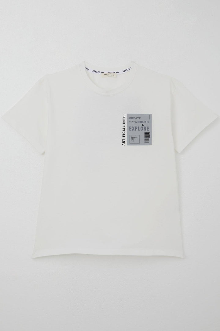 BRE Breeze Boys' T-shirt Webi Discovery Themed 94 Years, Ecru - Kostiantynivka