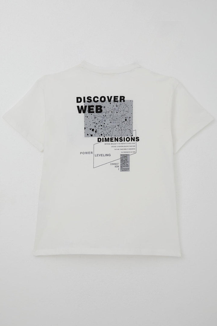BRE Breeze Boys' T-shirt Webi Discovery Themed 94 Years, Ecru - Kostiantynivka