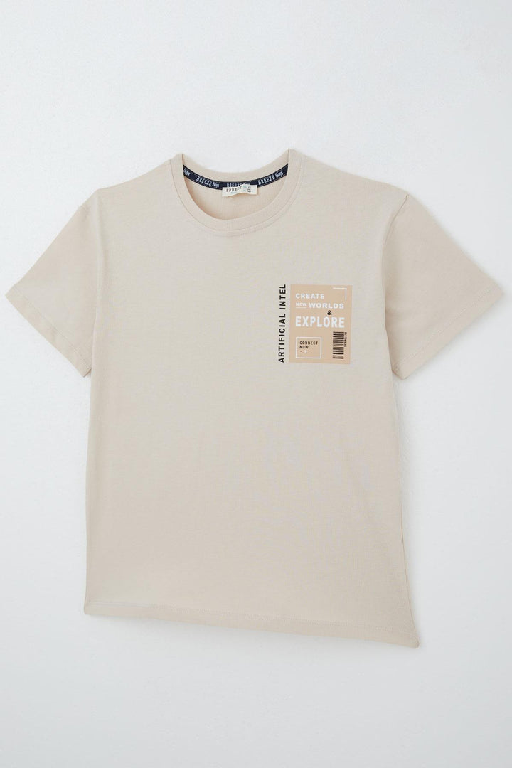 BRE Breeze Boys' T-shirt Webi Discovery Themed 94 Years, Beige - Freising