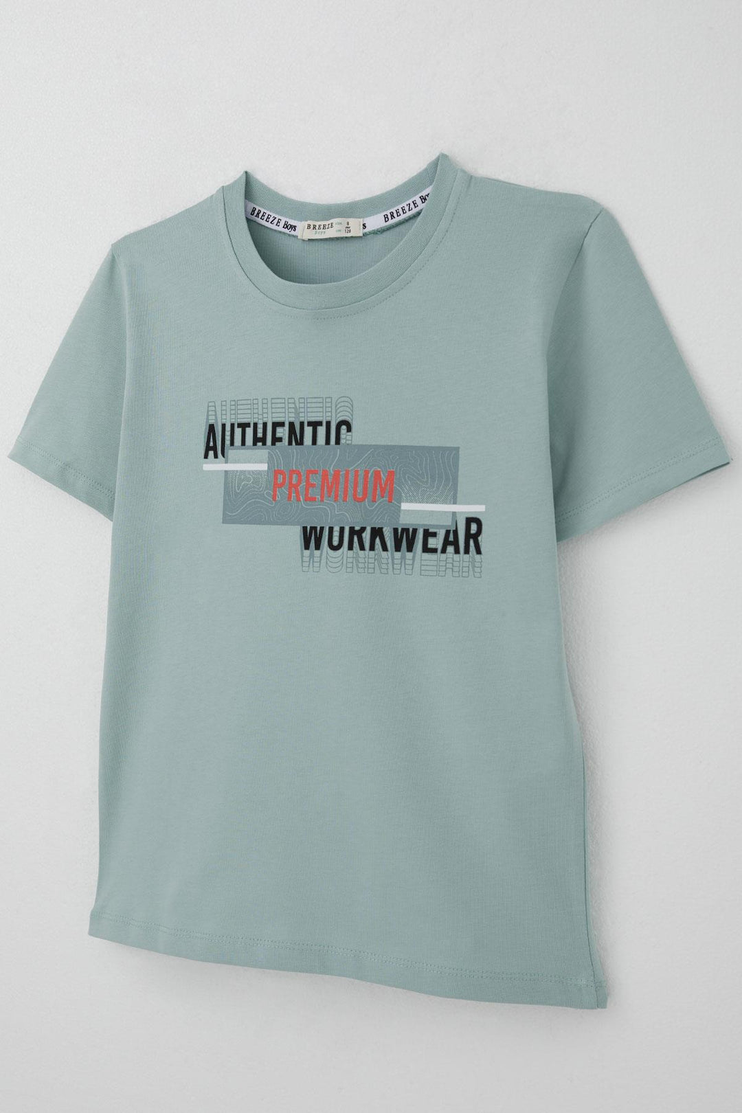 BRE Breeze Erkek Çocuk Tişört Yansıma Efekti Yazı Baskılı 84 Yaş, Su Yeşili - Zweibrücken