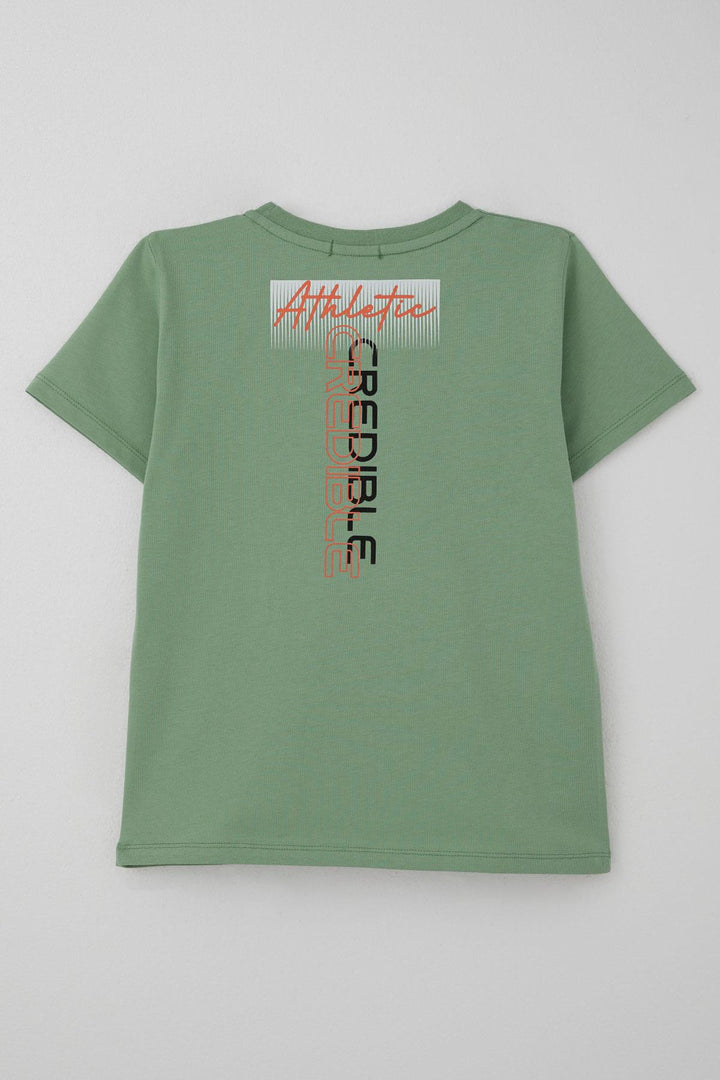 BRE Breeze Boys' T-Shirt Printed Back Print Detailed 106 Years, Mint Green - Linares