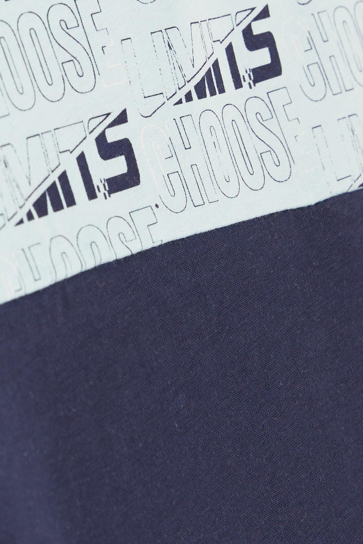 BRE Breeze Boys' T-Shirt Printed with Text and Emblem 96 Years, Light Blue - Perote