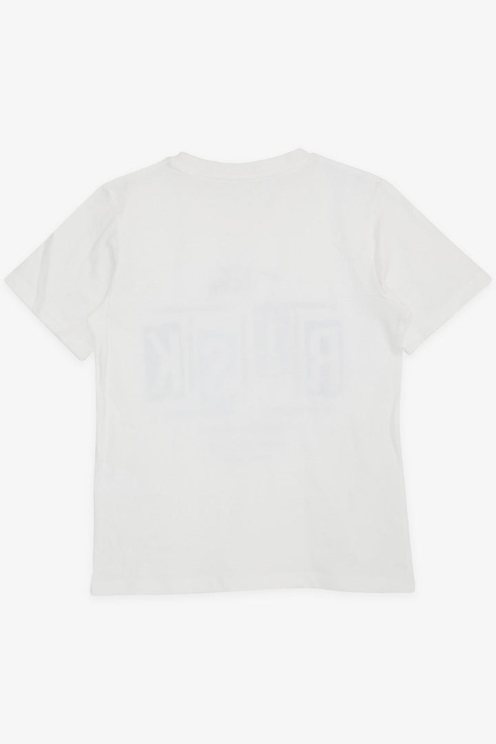 BRE Breeze Boys' T-shirt Printed with Text, 96 Years, Ecru - Heroica Ciudad de Tlaxiaco