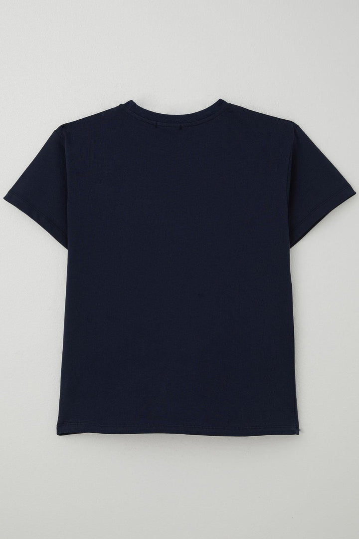 BRE Breeze Boys' T-Shirt Printed with Text, 50 Years, Navy Blue - Paderno Dugnano