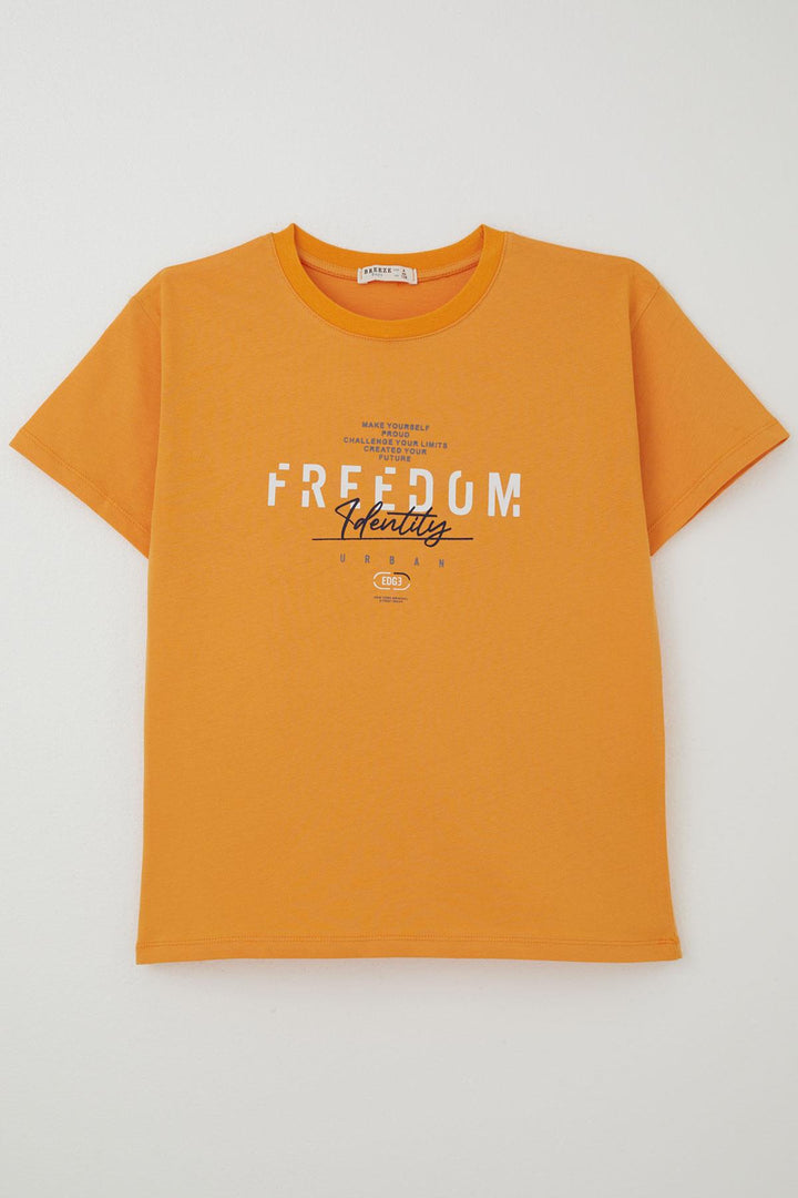 BRE Breeze Boy's T-shirt with Print 50 Years, Mustard Yellow - Segrate
