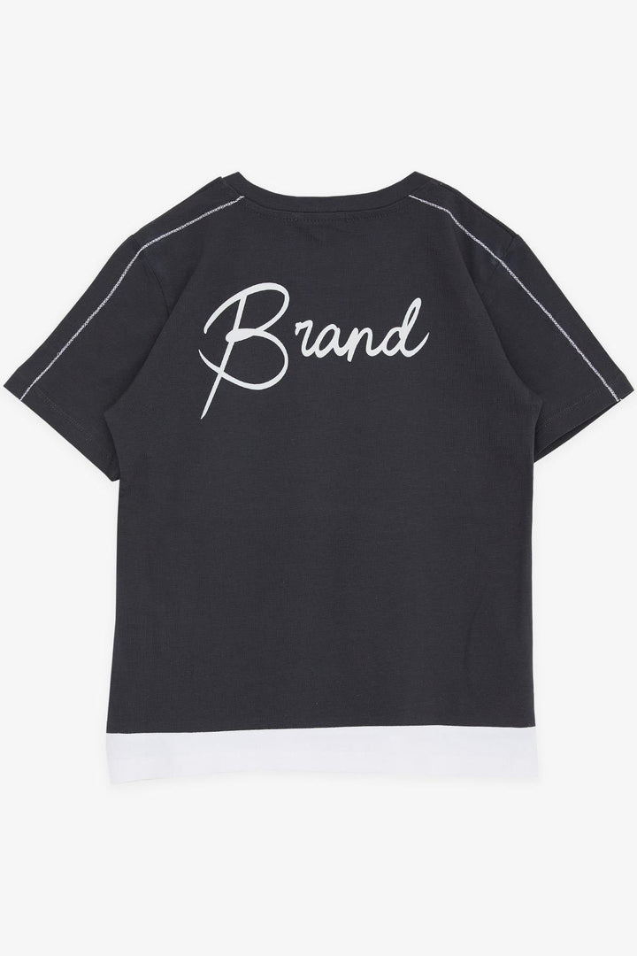 BRE Breeze Boys' T-Shirt Printed with Text, 84 Years, Anthracite - Victoria