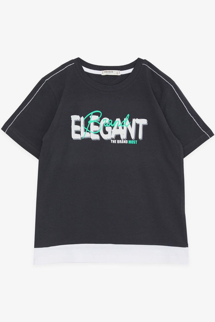 BRE Breeze Boys' T-Shirt Printed with Text, 84 Years, Anthracite - Victoria