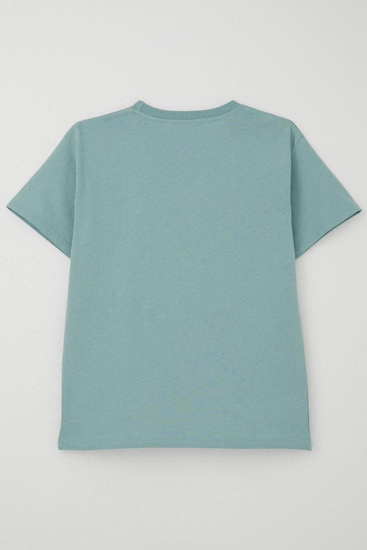 BRE Breeze Boy's T-shirt with Print 50 Years, Aqua Green - Tiel