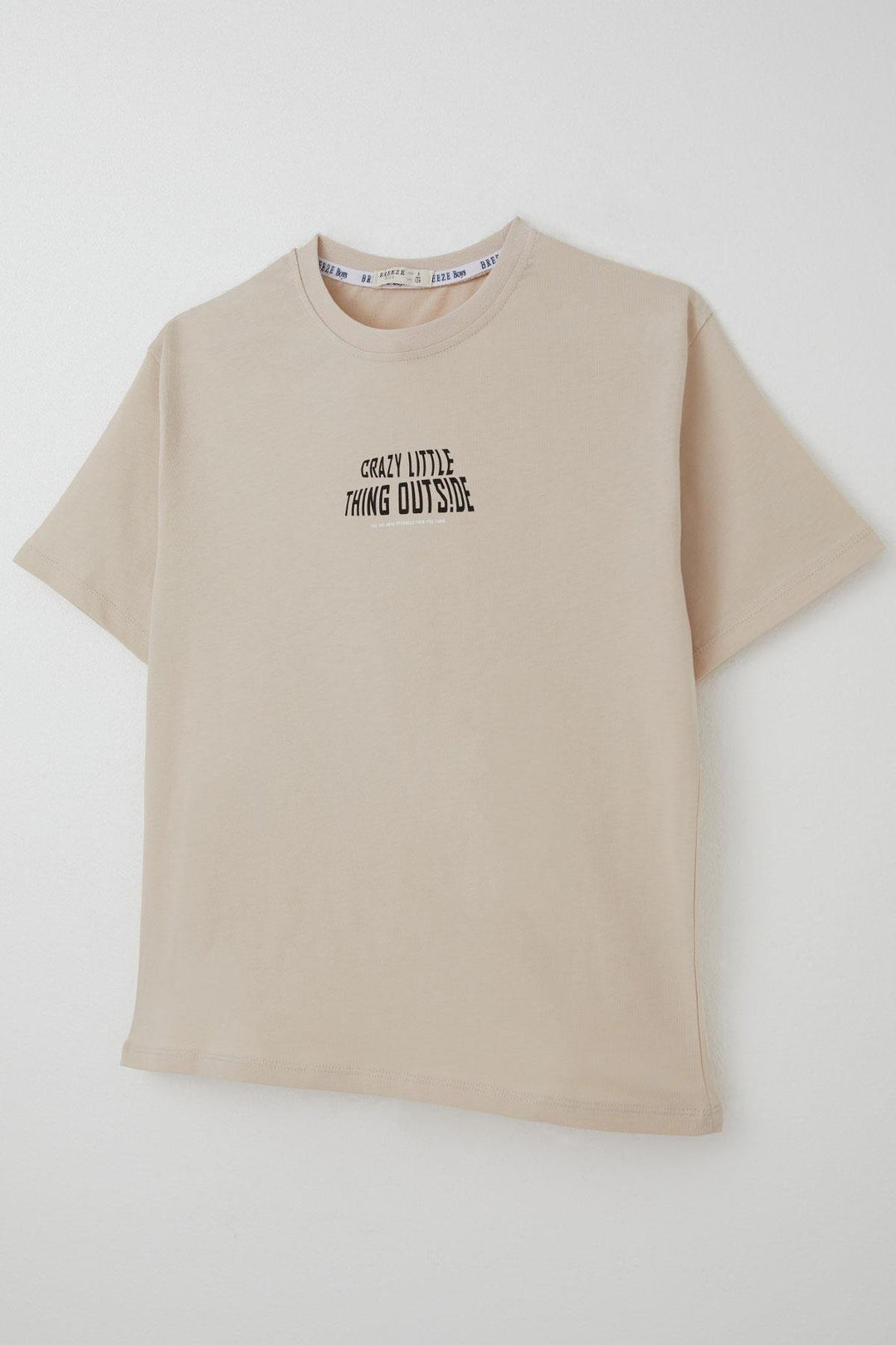 BRE Breeze Erkek Çocuk Tişört Yazı Baskılı 82 Yaş, Bej - Laguna Niguel