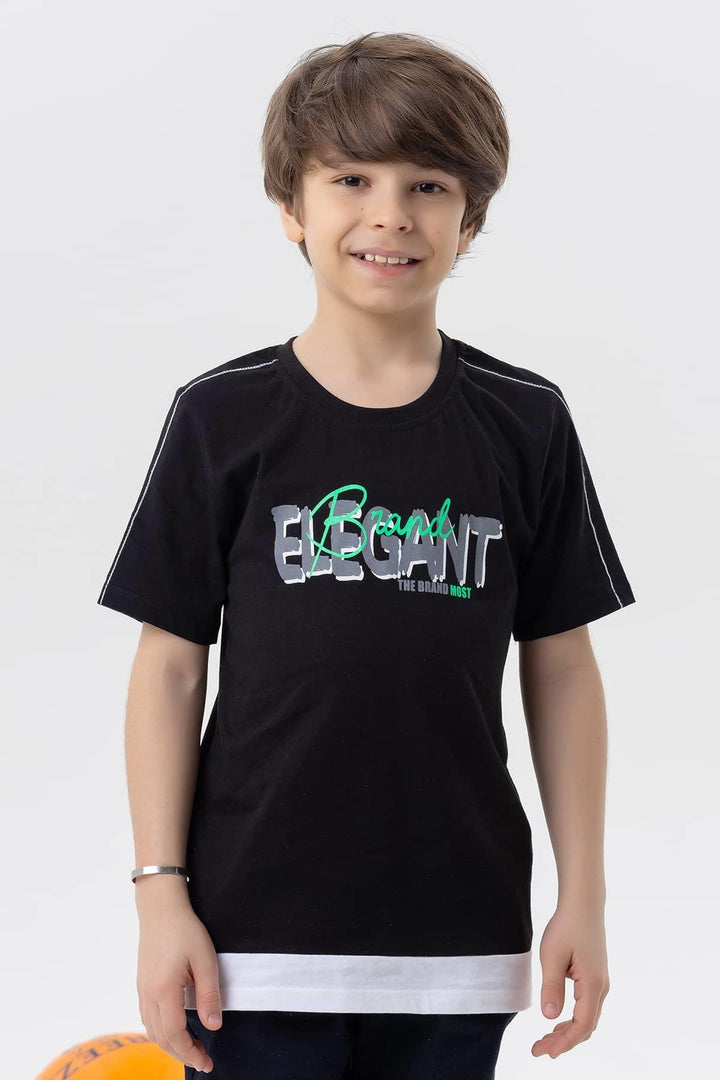 BRE Breeze Boys' T-shirt Printed with Text, 84 Years, Black - Walton upon Thames
