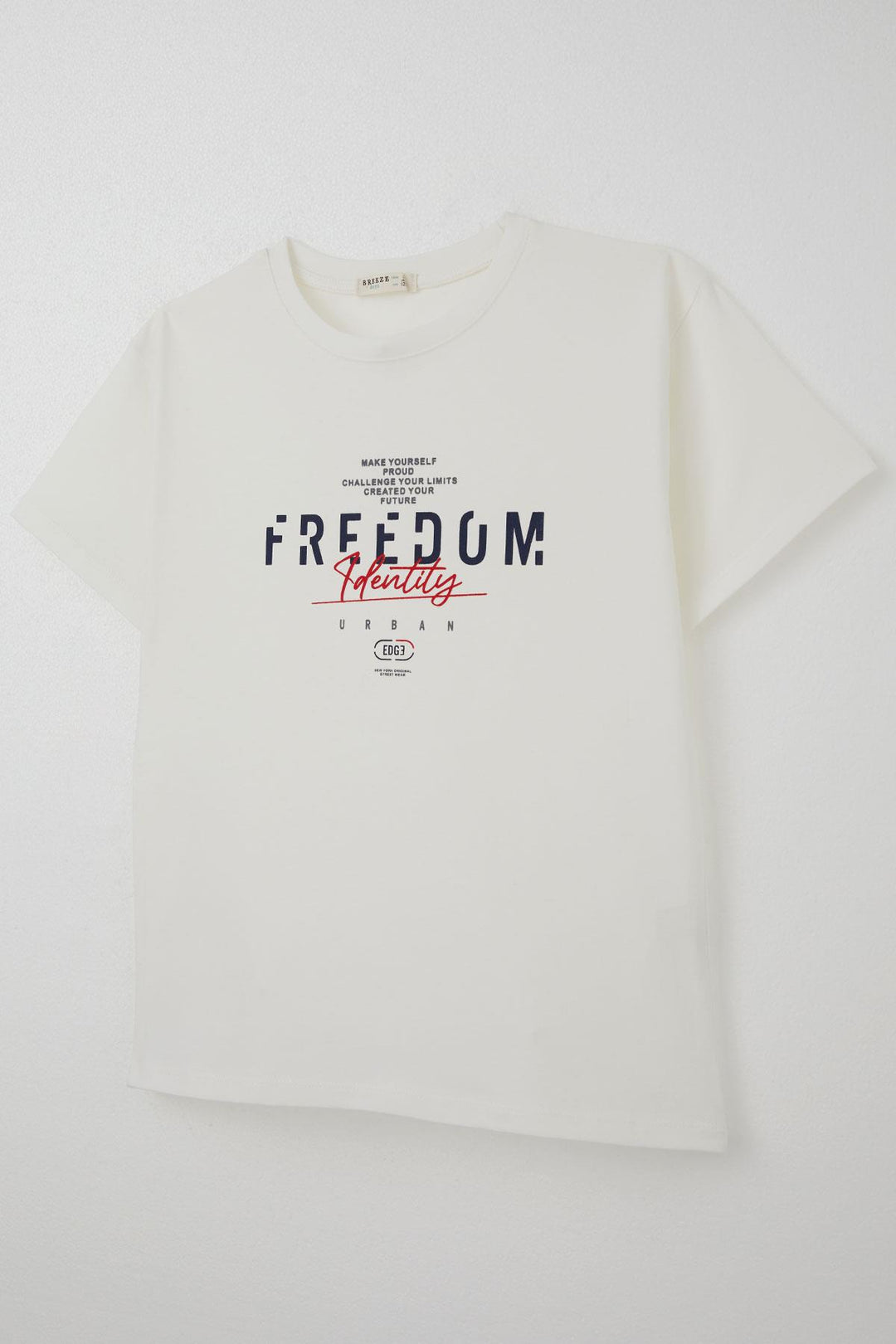 BRE Breeze Boy's T-shirt with Print 50 Years, Ecru - Tours