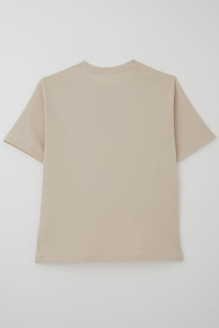 BRE Breeze Erkek Çocuk Tişört Yazı Baskılı 82 Yaş, Bej - Laguna Niguel