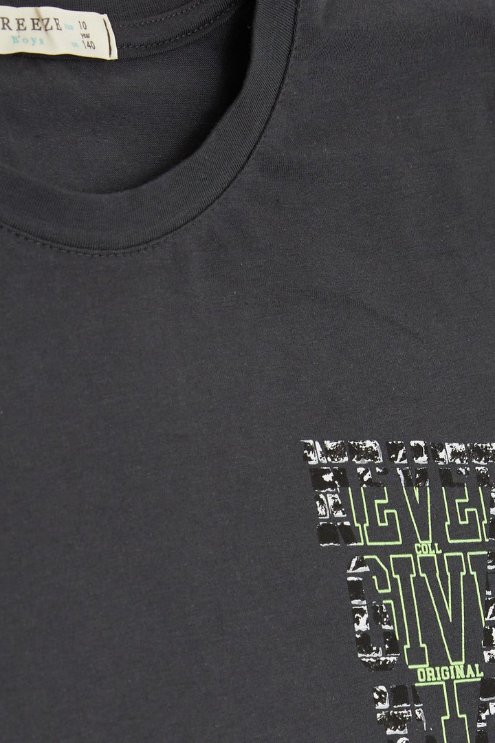 BRE Breeze Girls & Boys Boys T-Shirt Printed 84 Years, Anthracite - Grimsby
