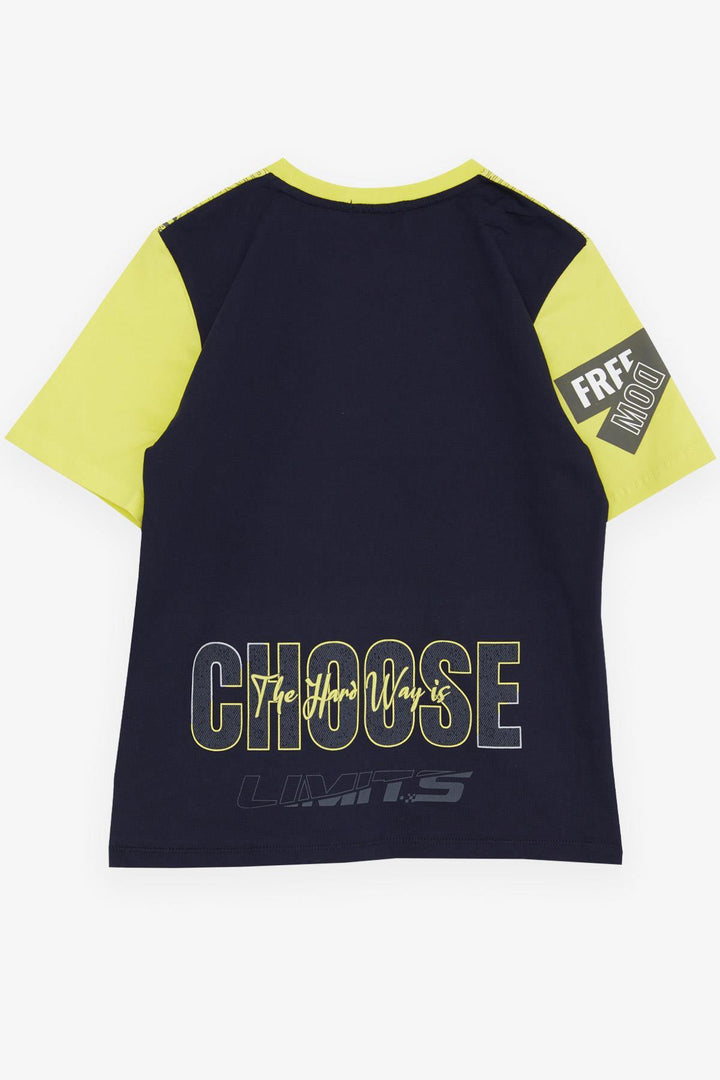 BRE Breeze Boys' T-shirt with Printed Text and Emblem, 96 Years, Yellow - Sioux Falls