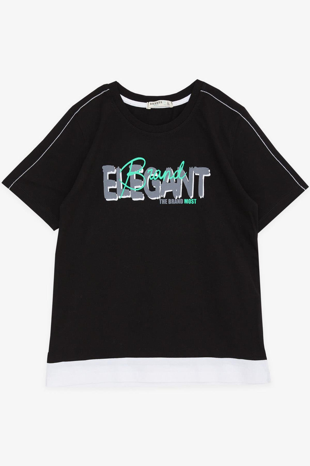 BRE Breeze Boys' T-shirt Printed with Text, 84 Years, Black - Walton upon Thames