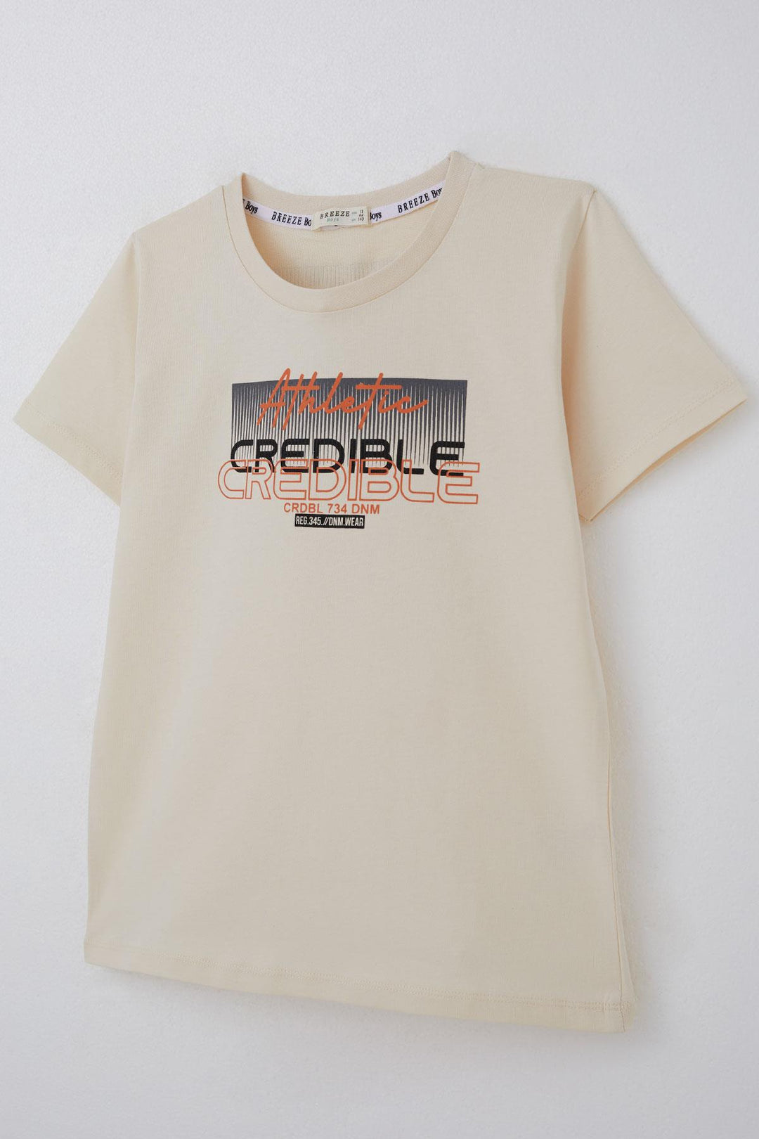 BRE Breeze Boys' T-Shirt Printed Back Print Detailed 106 Years, Cream - Voznesensk