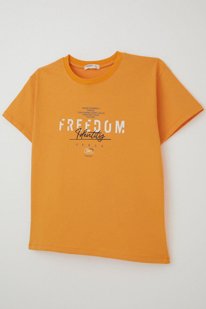 BRE Breeze Boy's T-shirt with Print 50 Years, Mustard Yellow - Segrate