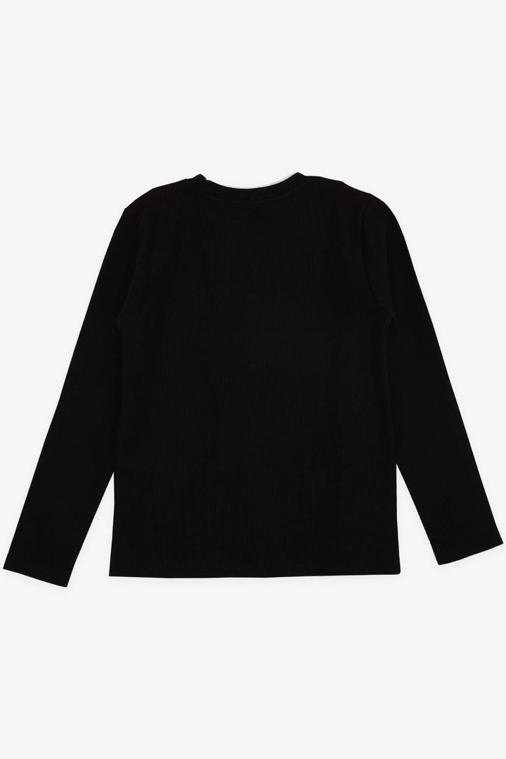 BRE Breeze Girls & Boys Boys Long Sleeve T-Shirt with Emblem 84 Years, Black - Weston