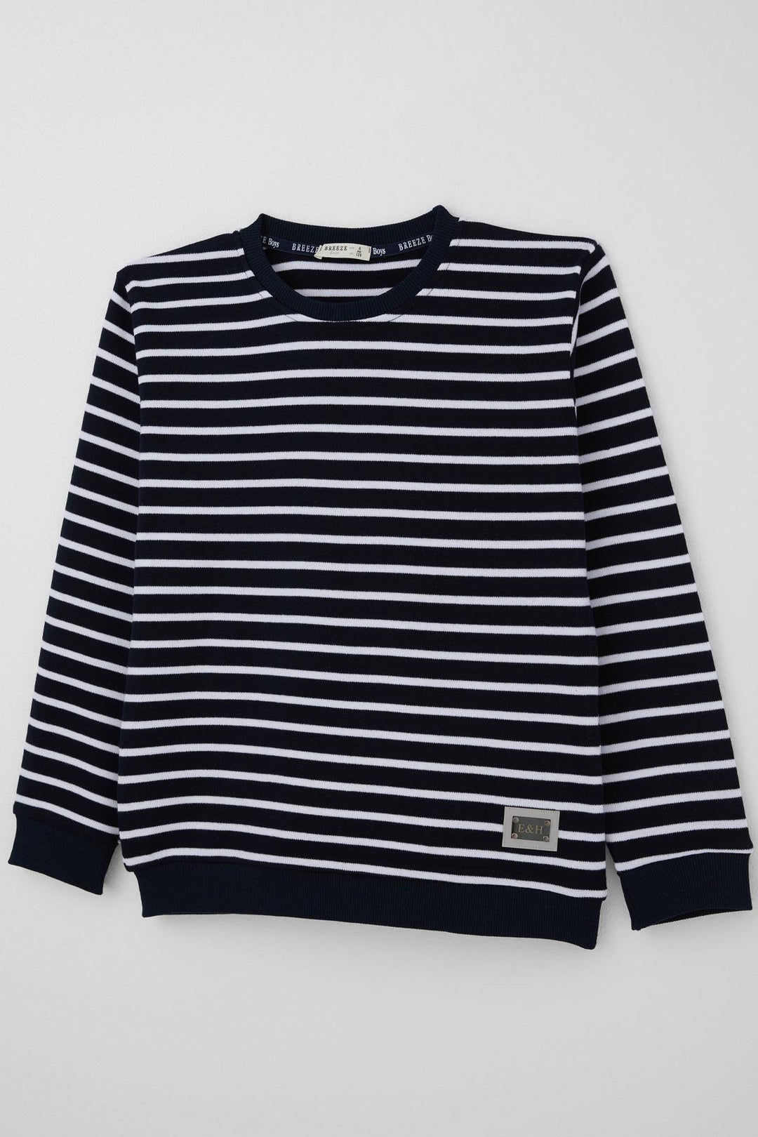 BRE Breeze Boys' Long Sleeve T-Shirt with Patch Detail, Navy, 4-8 Years - Crailsheim