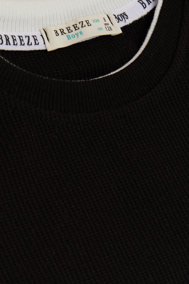 BRE Breeze Girls & Boys Boys Long Sleeve T-Shirt with Emblem 84 Years, Black - Weston