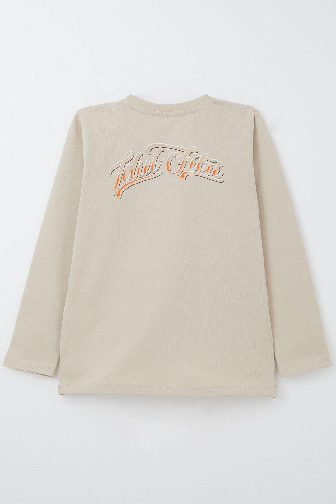 BRE Breeze Boys' Long Sleeve T-Shirt with Car Print, Beige, 4-8 Years - Euless