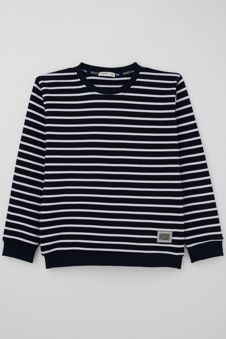 BRE Breeze Boys' Long Sleeve T-Shirt with Patch Detail, Navy, 4-8 Years - Crailsheim