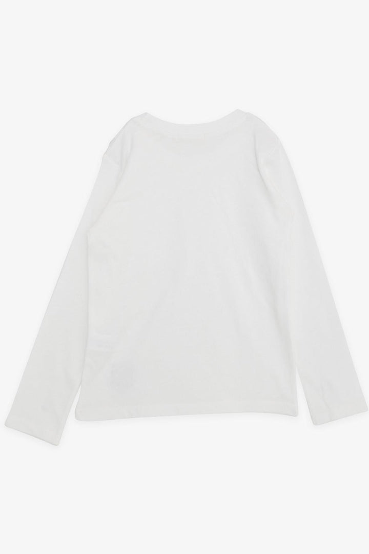 BRE Breeze Girls & Boys Boys Long Sleeve T-Shirt with Emblem 93 Years, Ecru - Glendale