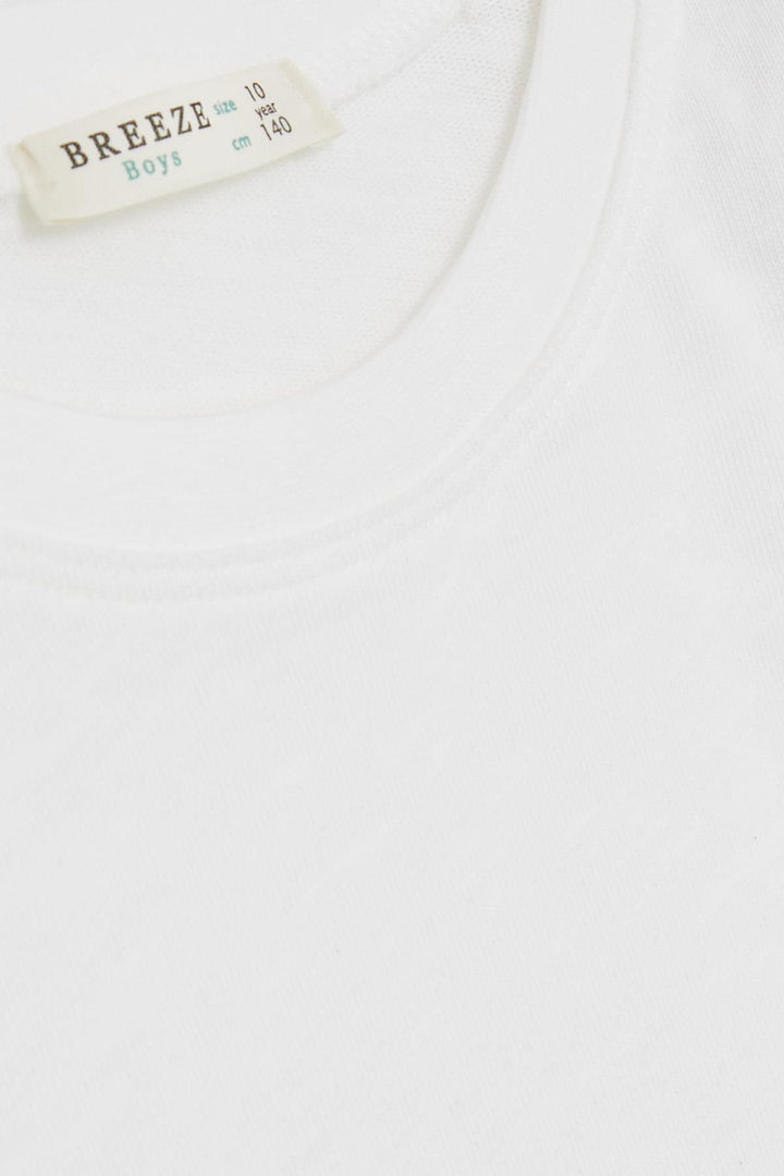 BRE Breeze Girls & Boys Boys Long Sleeve T-Shirt with Emblem 93 Years, Ecru - Glendale