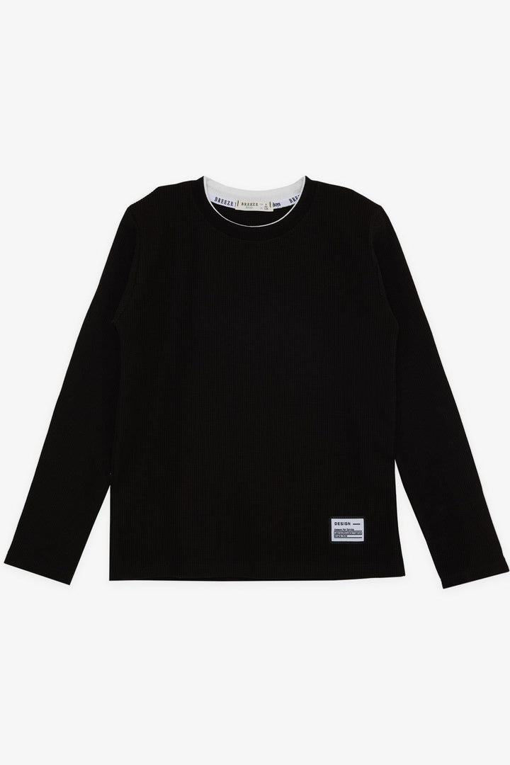 BRE Breeze Boys' Long Sleeve T-Shirt with Emblem 84 Years, Navy Blue - Avilés