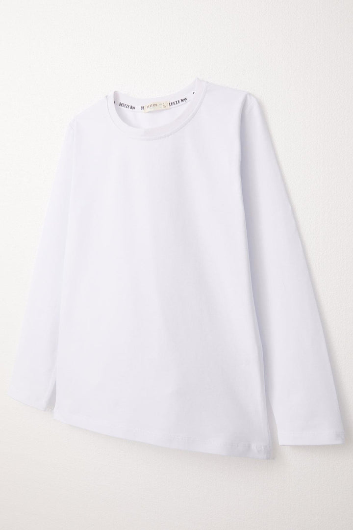 BRE Breeze Boys' Long Sleeve T-Shirt Basic 54 Years, White - Brühl