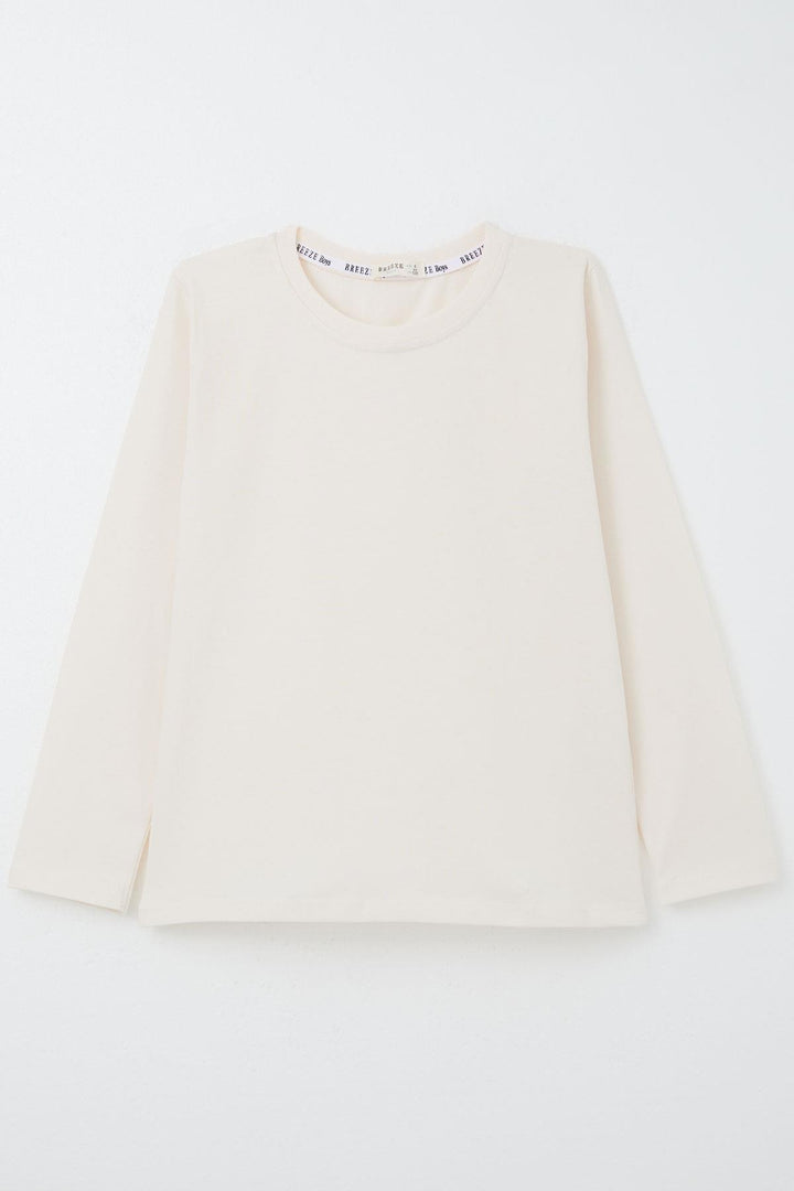 BRE Breeze Boys' Long Sleeve T-Shirt Basic 54 Years, Cream - Jiutepec