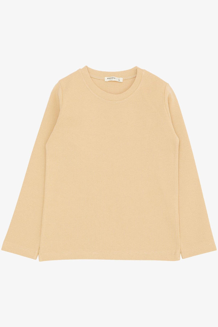 BRE Breeze Boys' Long Sleeve T-Shirt Basic 4-8 Years, Cream - Hengelo